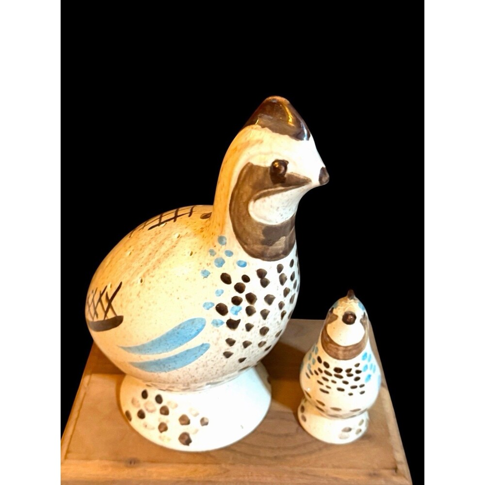 Vtg Red Wing Pottery Bob White Quail Hors D’oeuvres Server & Salt Shaker Set